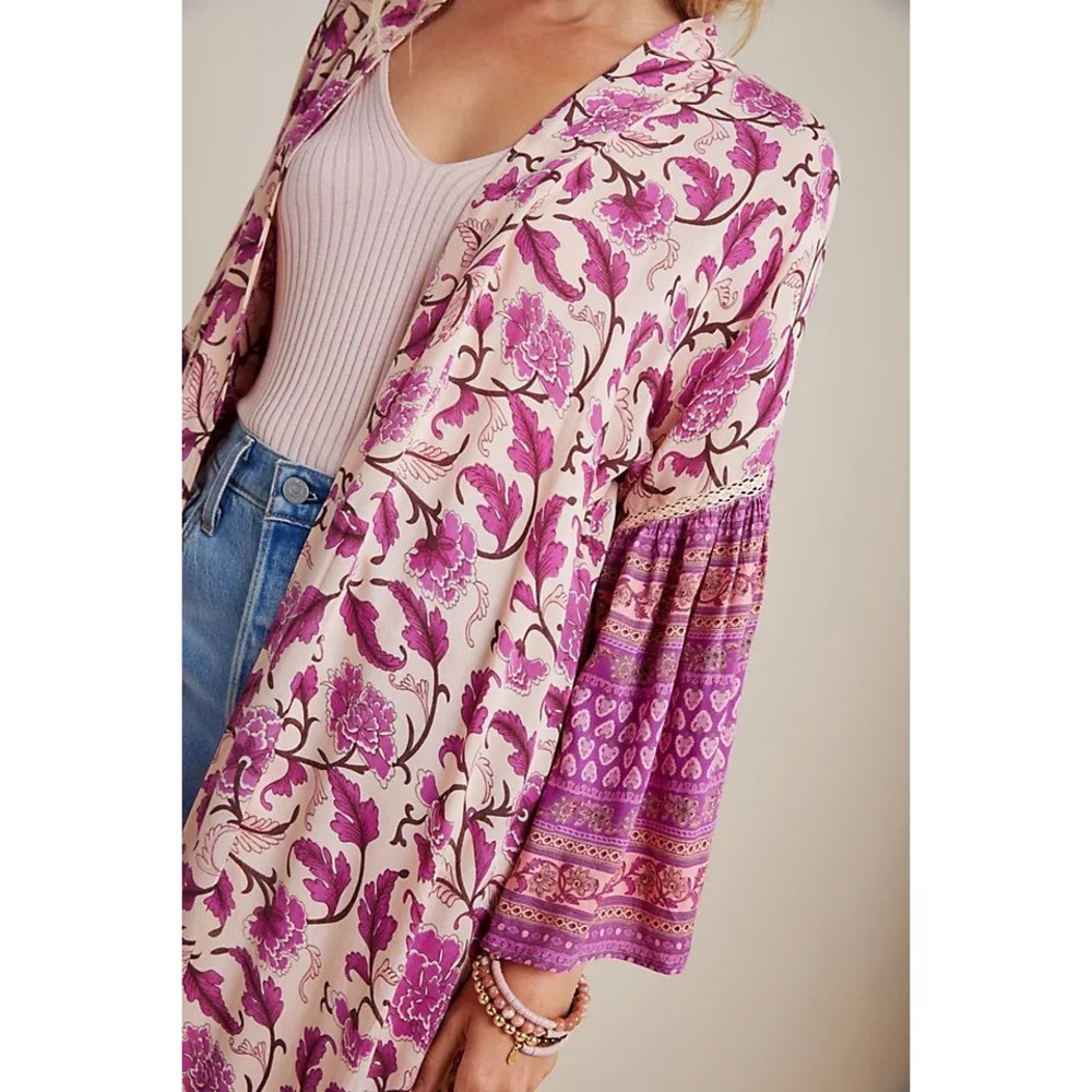 Anthropologie Muche et Muchette Antoinette Duster Kimono Floral Boho One Size‎ - Picture 2 of 12